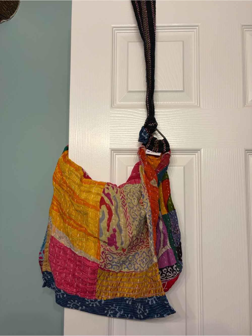Handmade from India Patchwork Multicolor Boho Crossbody Bag/messenger bag